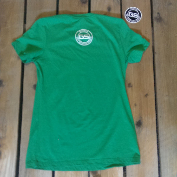 WHITE BLOCK ON GREEN - WOMEN'S T-SHIRT