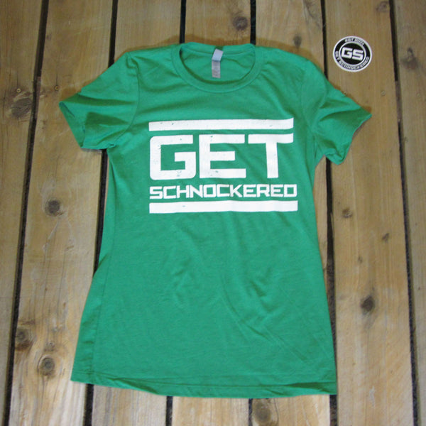 WHITE BLOCK ON GREEN - WOMEN'S T-SHIRT