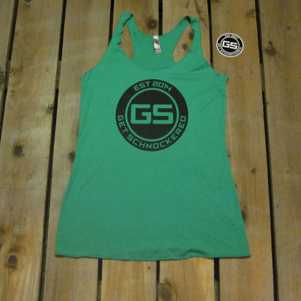 CLASSIC BLACK ON GREEN - WOMEN'S  RACERBACK TANK TOP