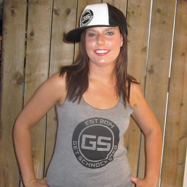 CLASSIC BLACK ON GREY - WOMEN'S  RACERBACK TANK TOP