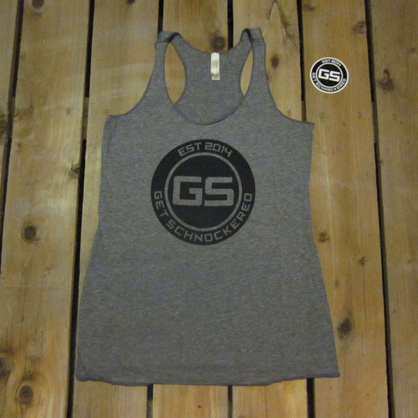 CLASSIC BLACK ON GREY - WOMEN'S  RACERBACK TANK TOP
