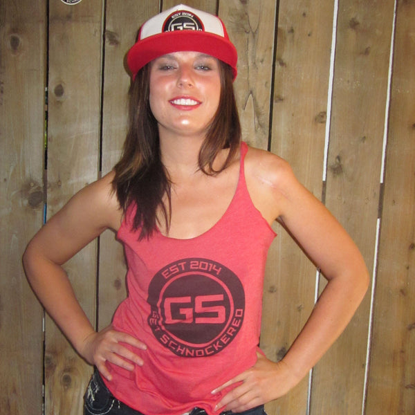 CLASSIC BLACK ON RED - WOMEN'S  RACERBACK TANK TOP