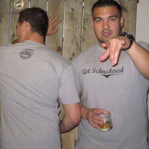 BLACK SCRIPT ON GREY - MEN'S T-SHIRT