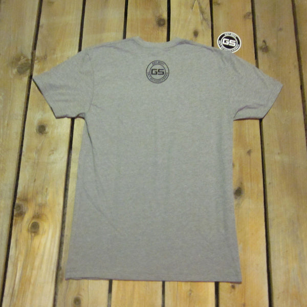 BLACK SCRIPT ON GREY - MEN'S T-SHIRT