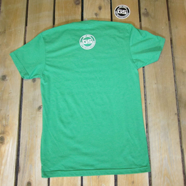 WHITE BLOCK ON GREEN - MEN'S T-SHIRT